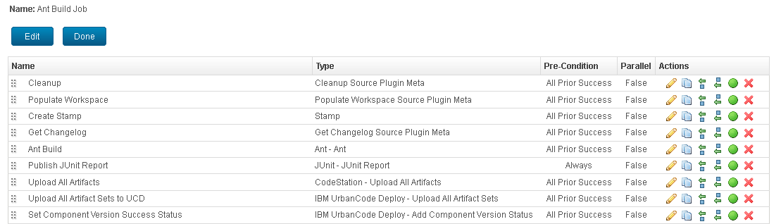 The Set Component Version Success Status step inserted into the job
