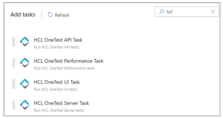 HCL Task selection in Azure DevOps