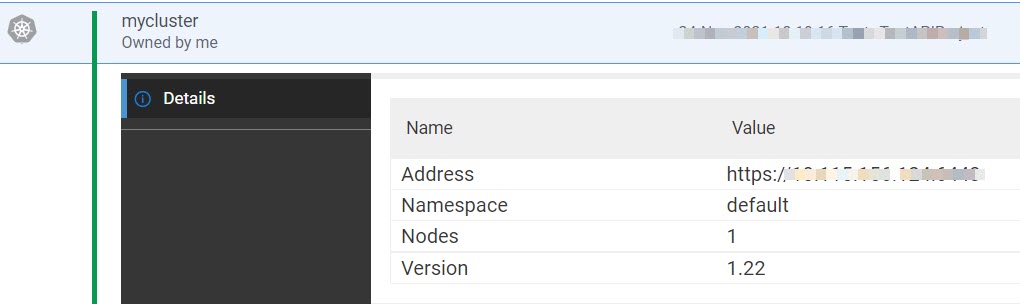 Image of the agents page showing the cluster details panel.