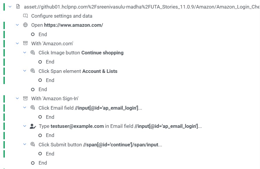 Image of the test log in the default format.
