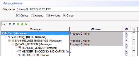 Apply the schema to a messaging action