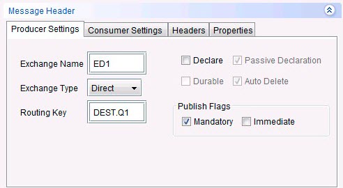 image of the producer settings seciton in the send request dialog.