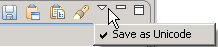 Save as Unicode menu