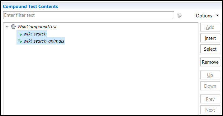 Image of the Compound Test Contents panel