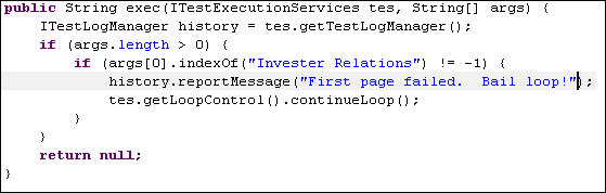 Code for inserting breakpoint