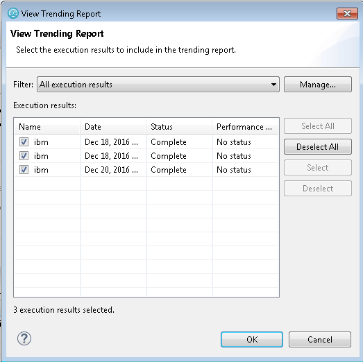 Execution Results Filters