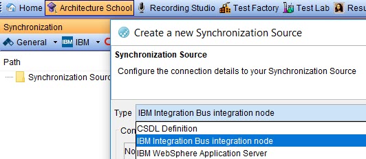 Image of creating a resource from Synchronization view.