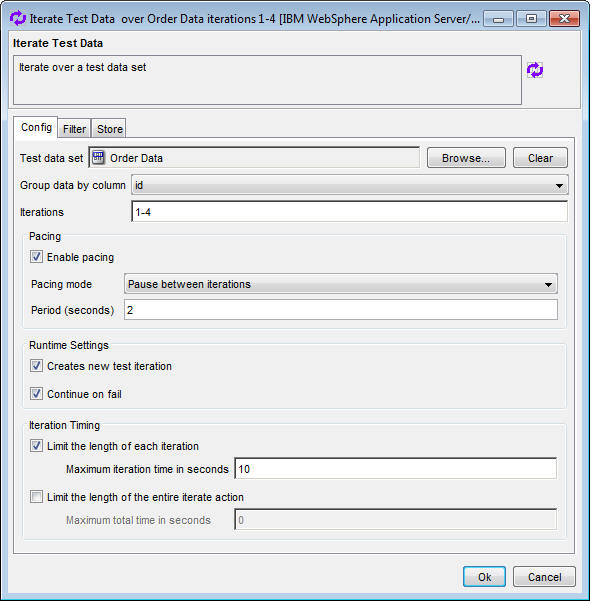 The Iterate Test Data action