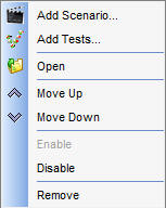 The context menu is displayed when you right-click an item in the suite.