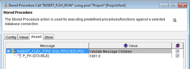 Stored Procedure Assert tab