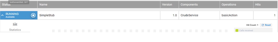 Image of the stub in the environments dashboard.