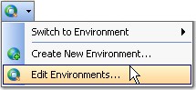 image of the menu option to edit an environment.