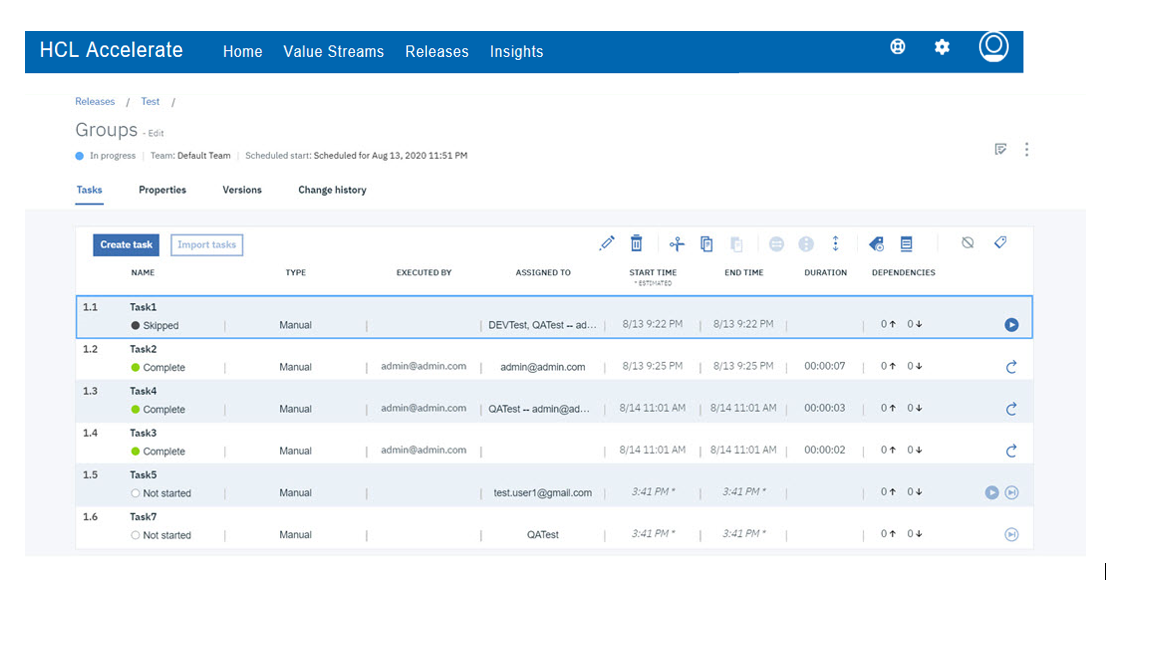 Release process template, edit page table 