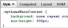 Firebug Style tab