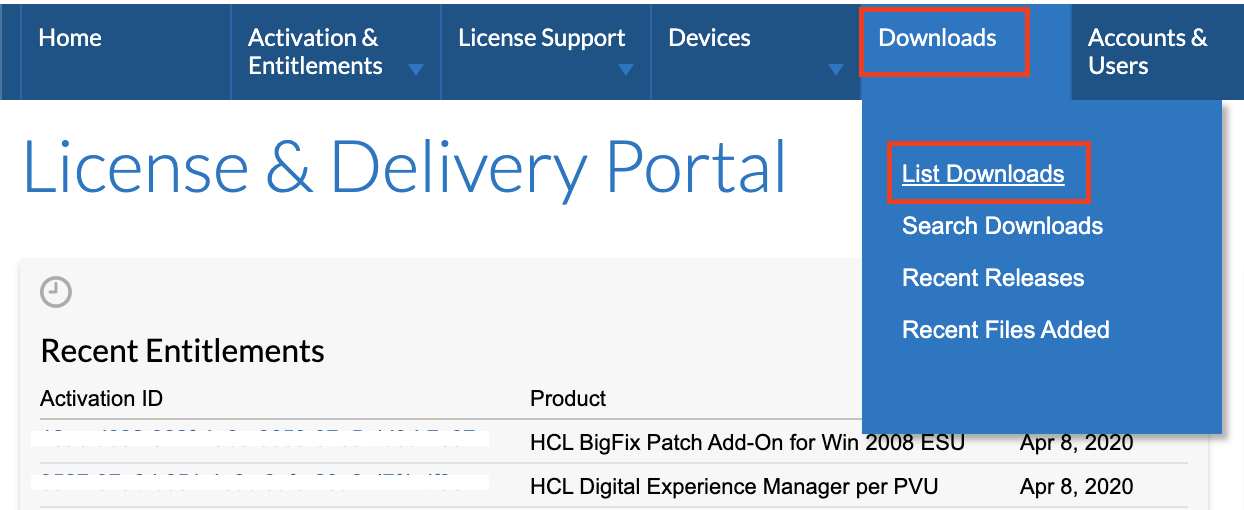 Locating Downloads - HCL Digital Experience Help Center