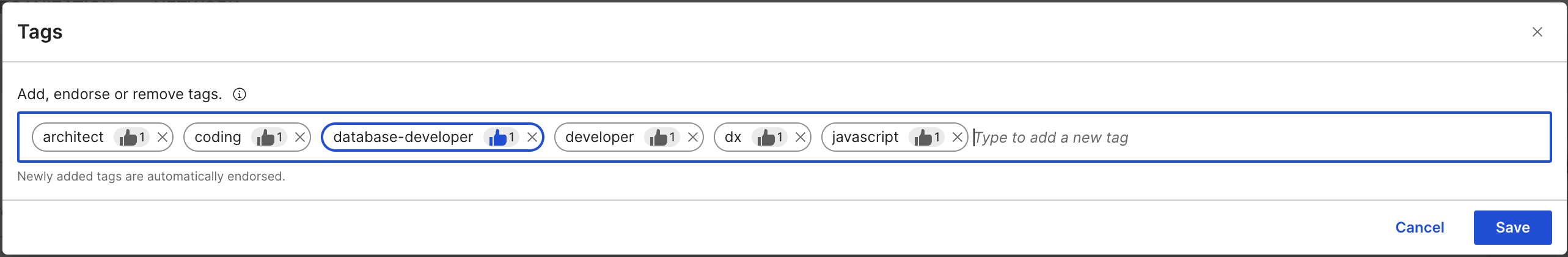 Add/Edit tags button