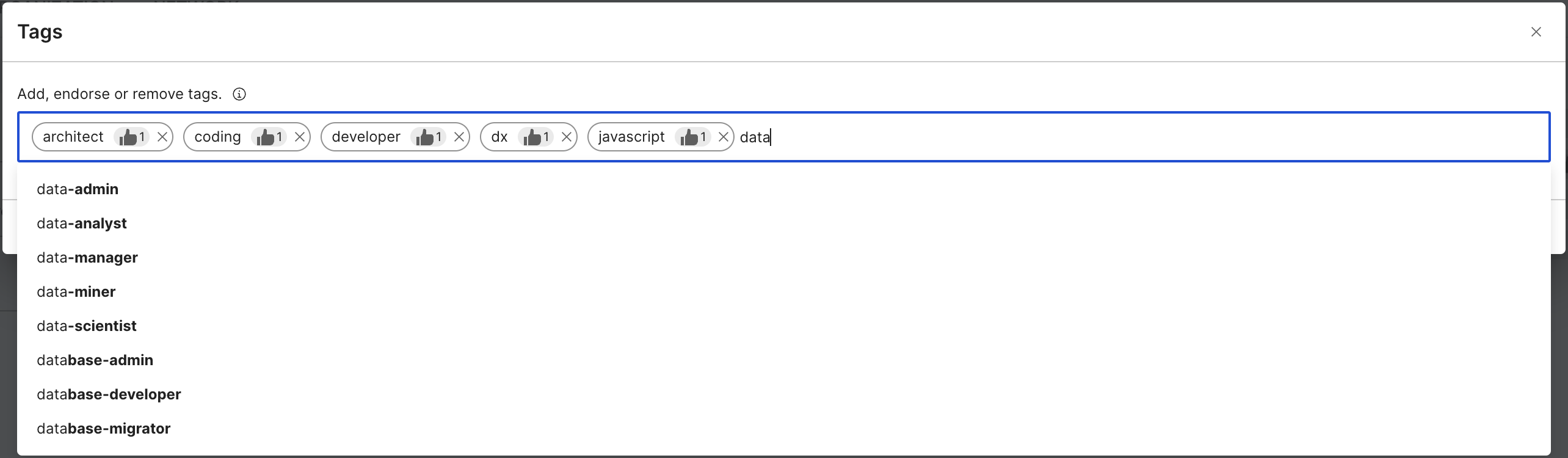 Add/Edit tags button