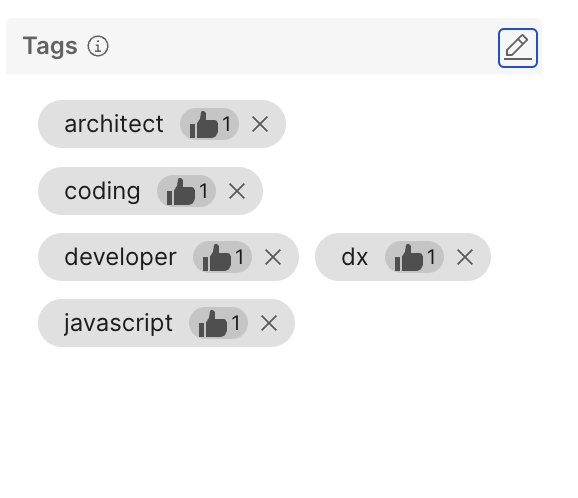 Add/Edit tags button