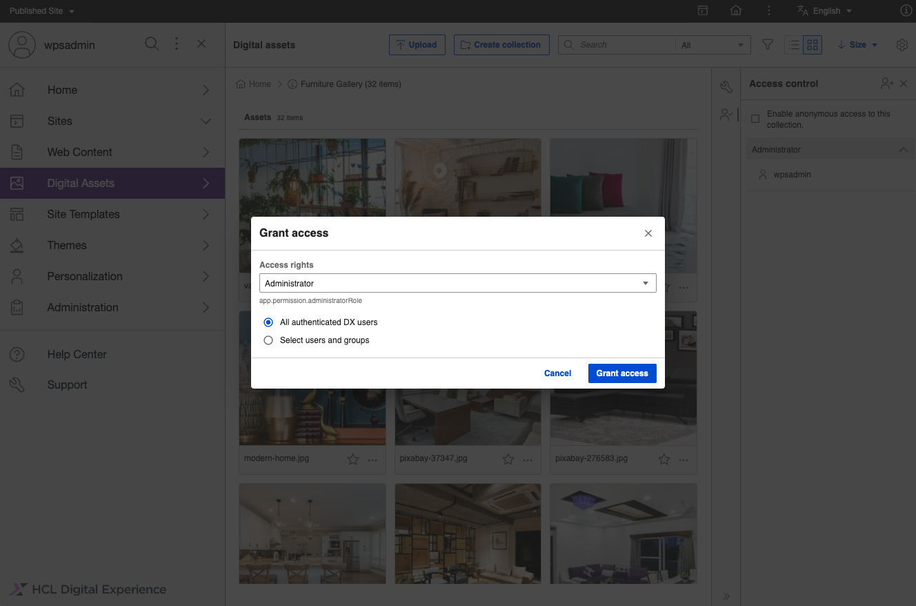 Assign access rights > All