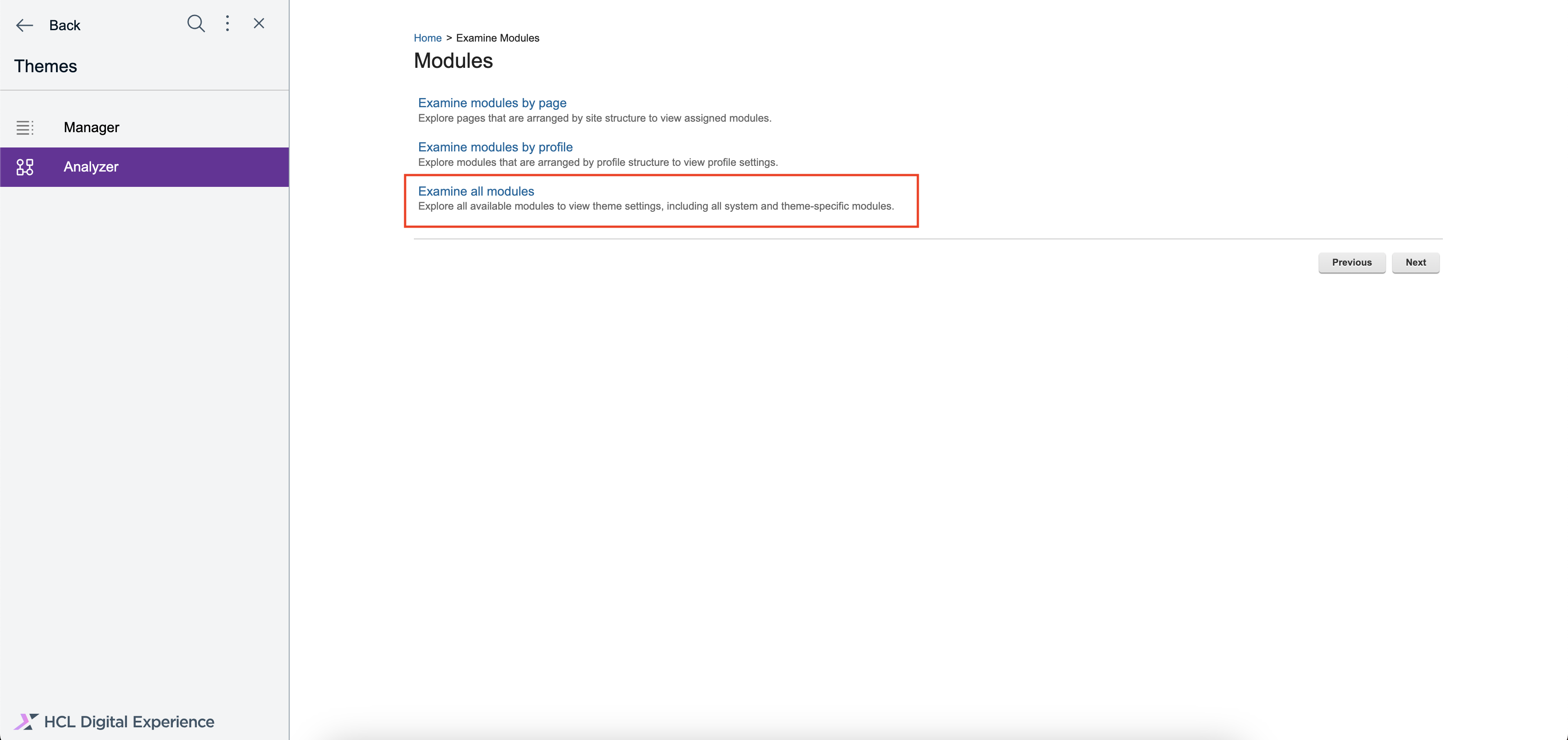 Click Examine all modules