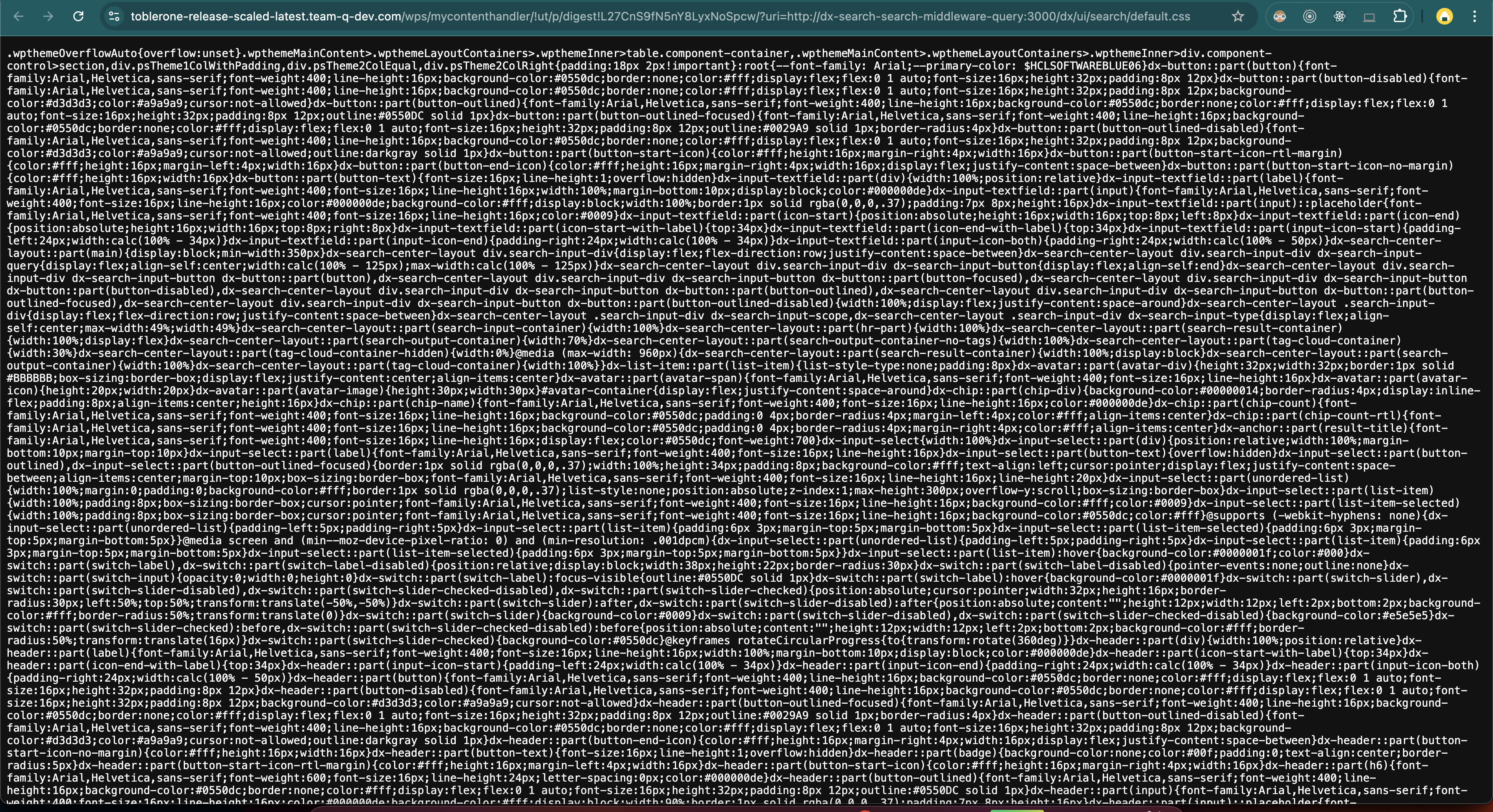Click on the Location URL to view the css file