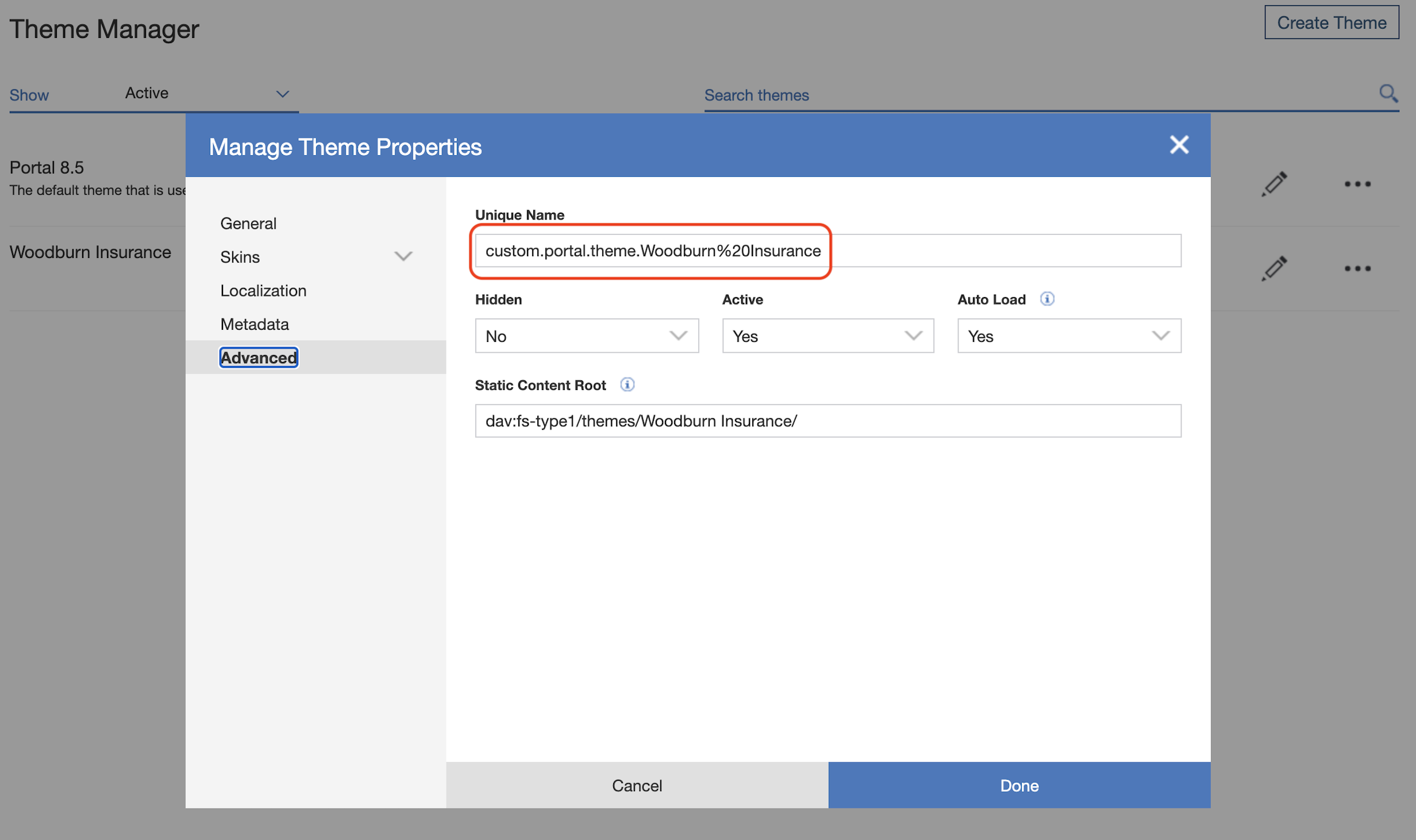 Exporting your theme from your system - HCL Digital Experience Help Center