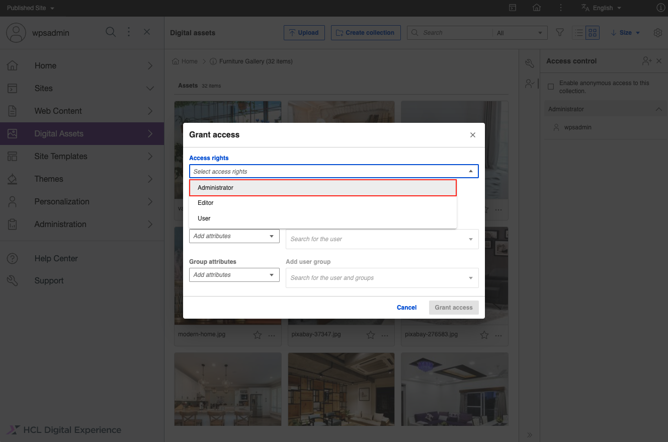 Access Control > Assign members