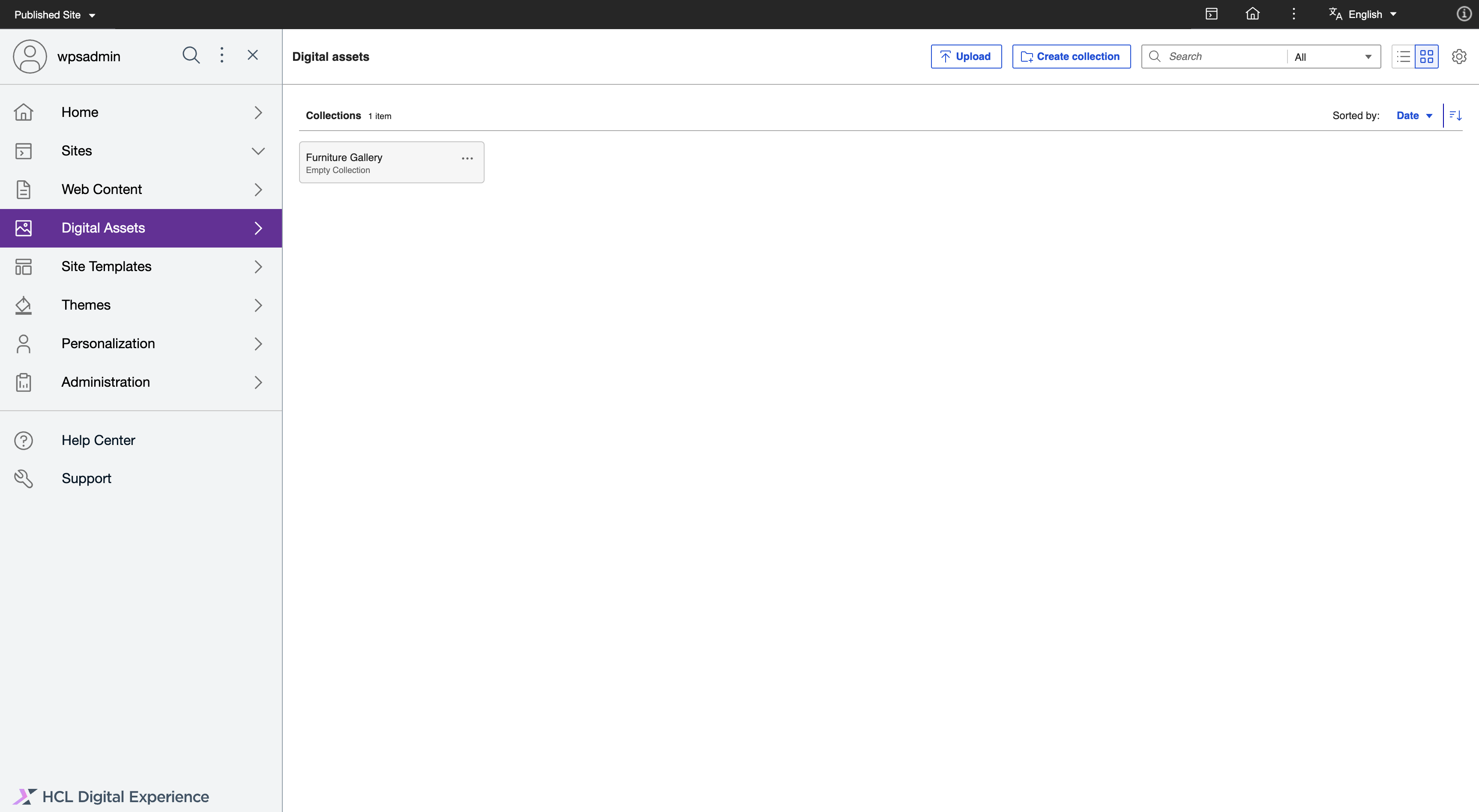 Upload button from the HCL DAM interface