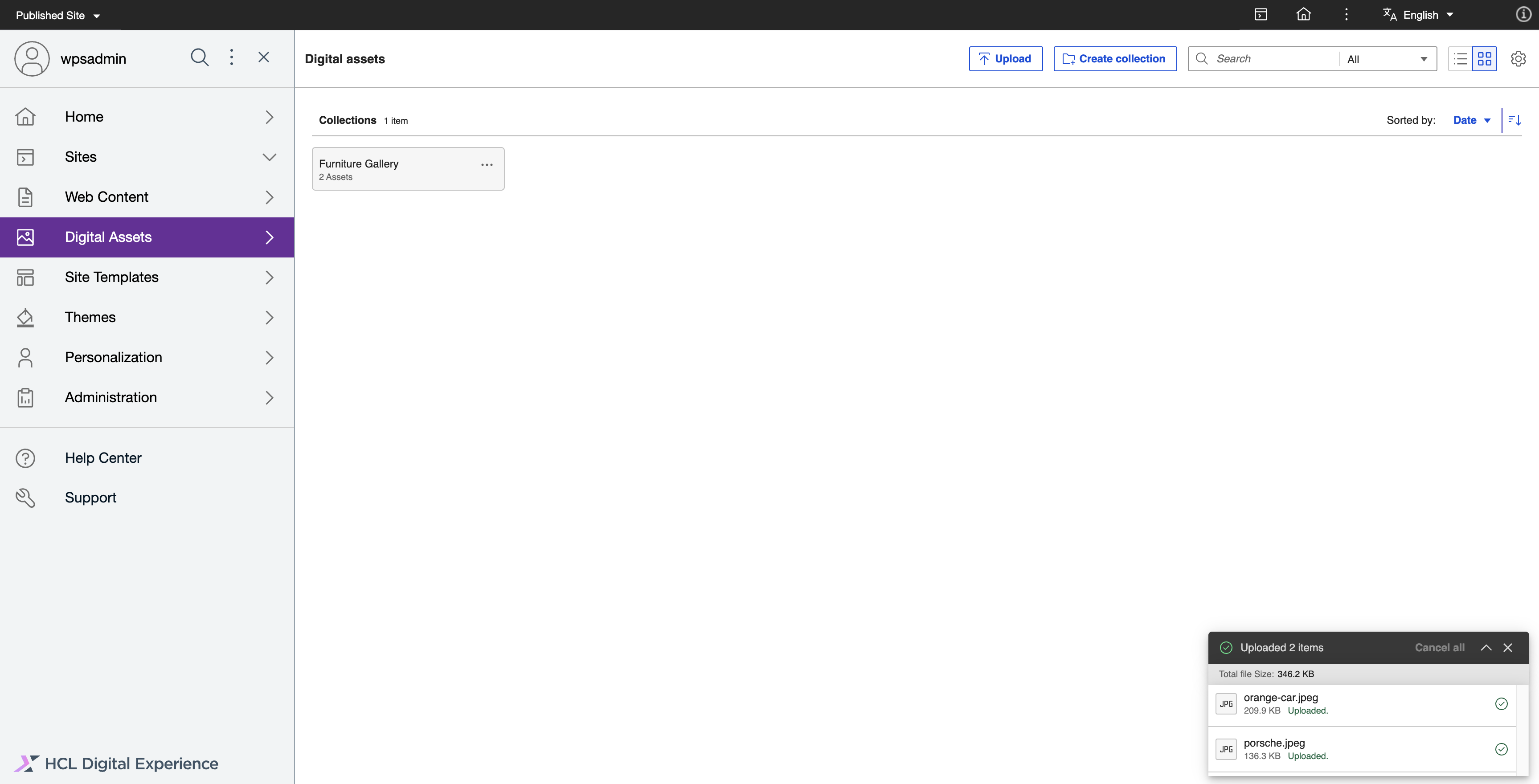 Upload completed with details viewed