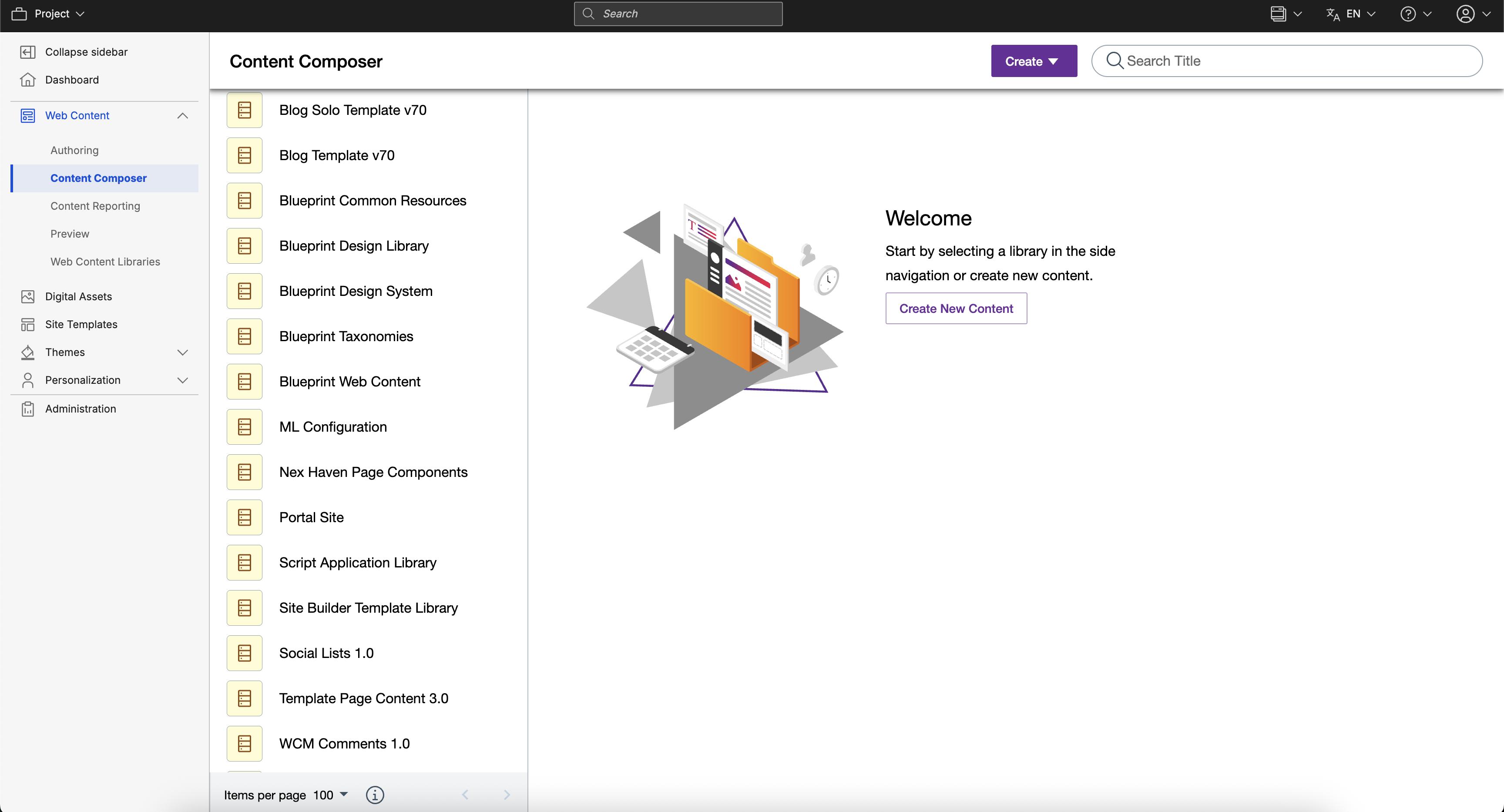 Select Web Content from the Practitioner Studio navigator