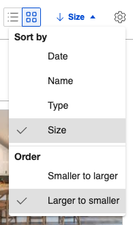 Size > Larger to smaller