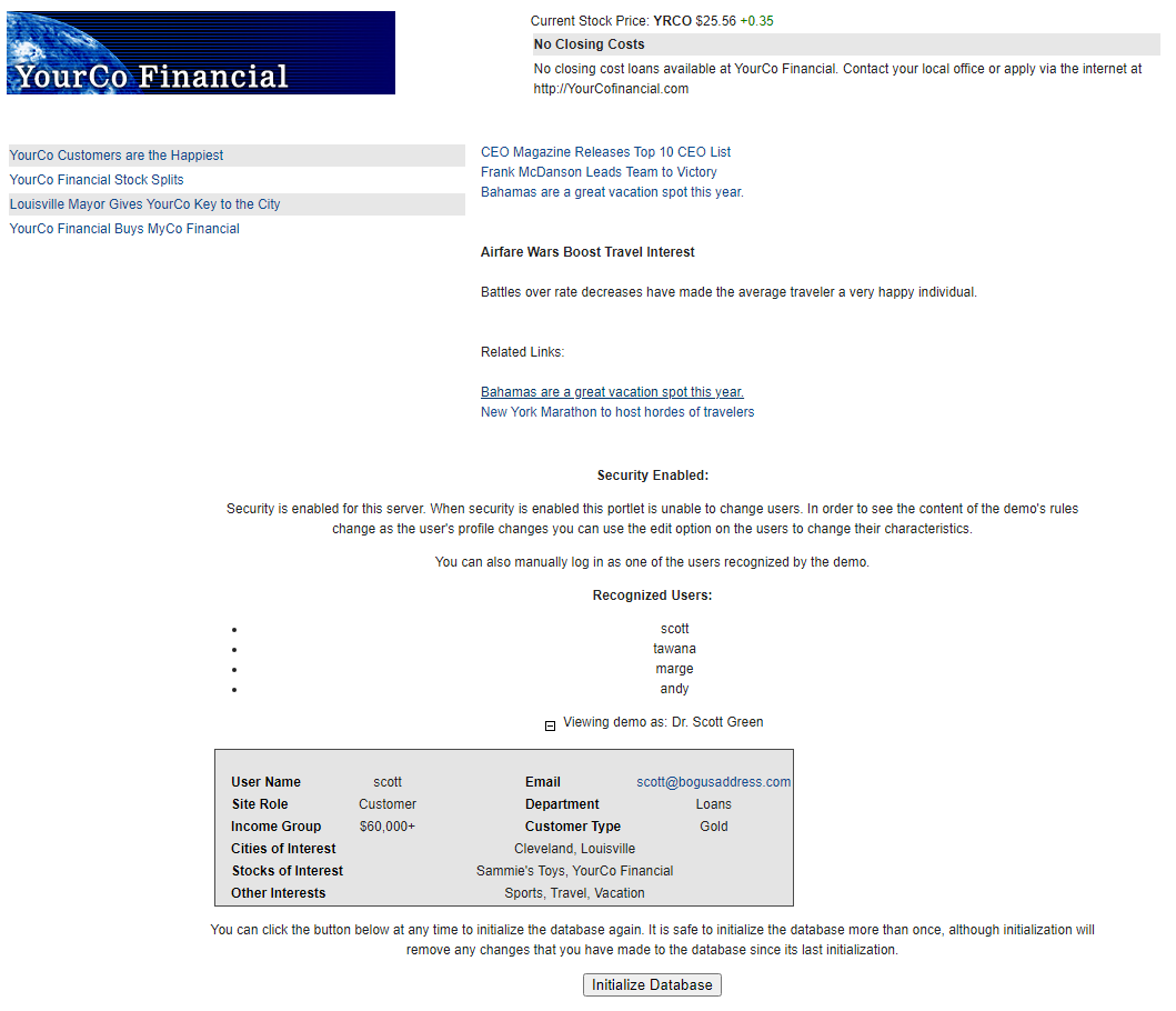 main page sample