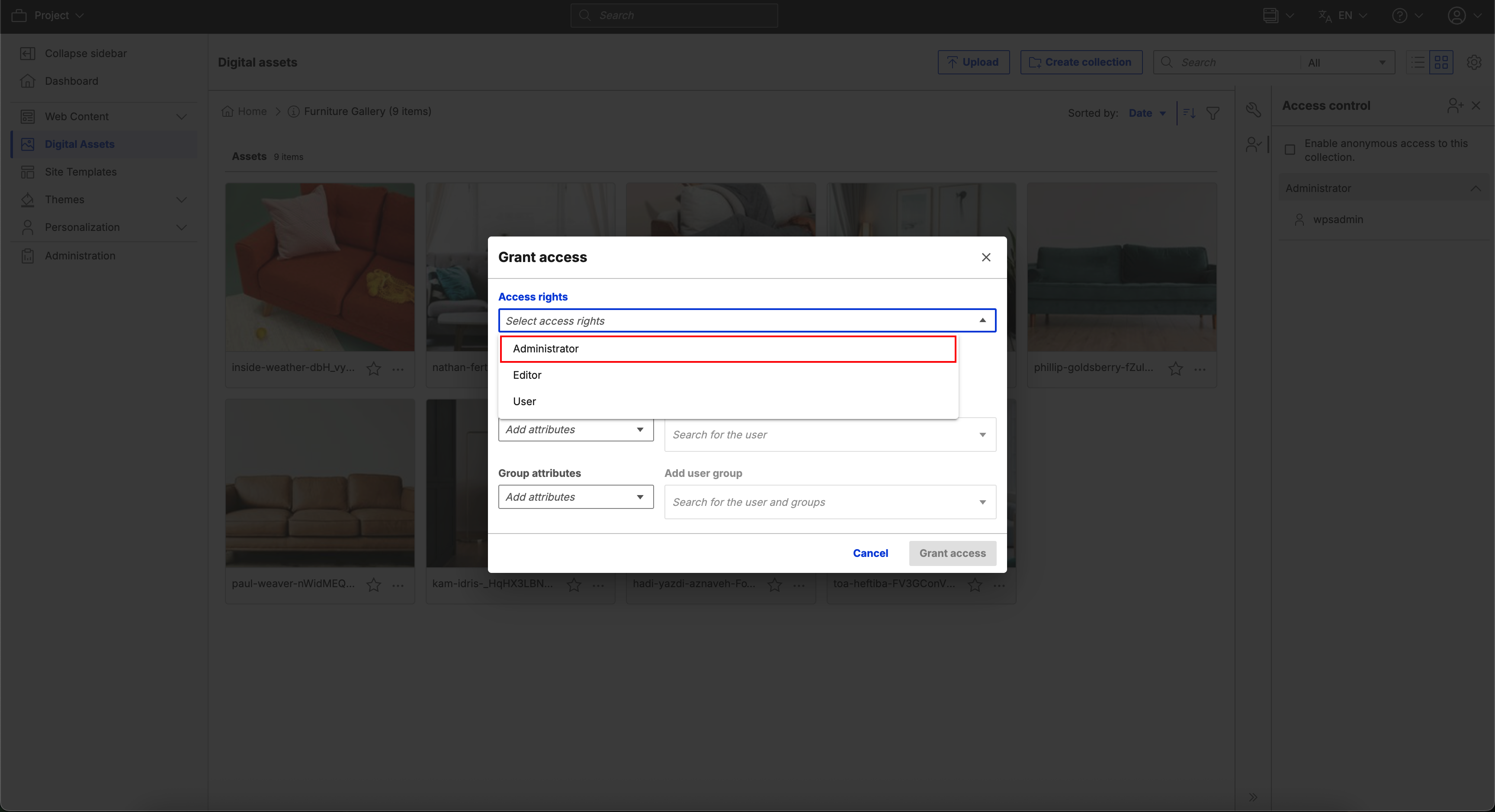 Access Control > Assign members
