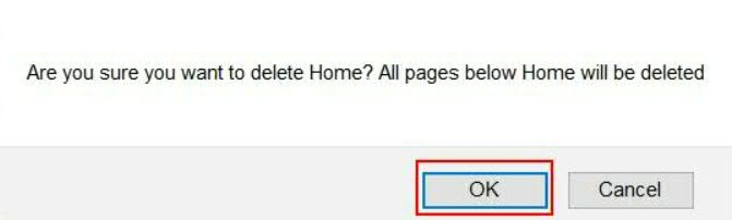 Confirm delete action