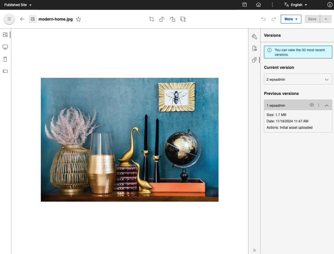 Cascade changes to version restore