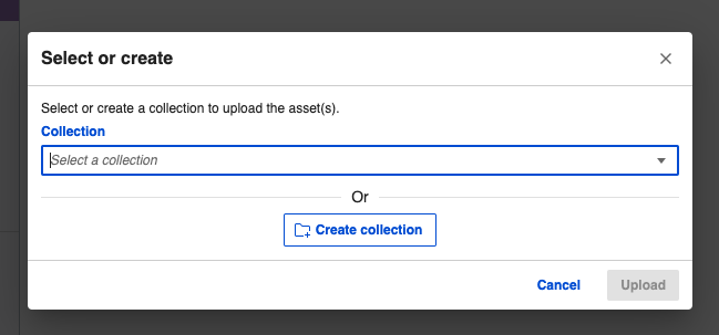 Create or assign rich media assets to a Collection