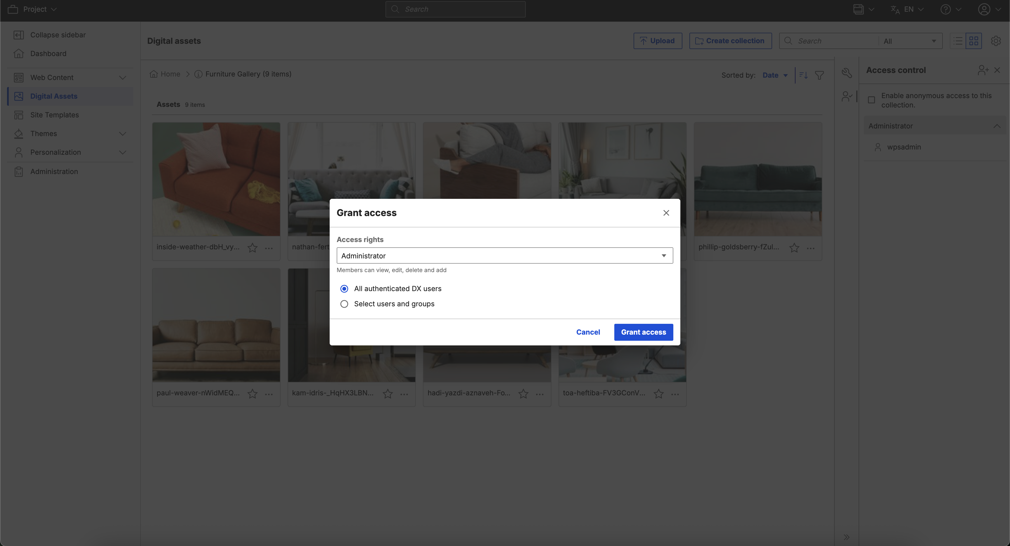 Assign access rights > All
