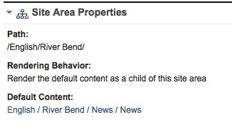 Default Content on Site Areas