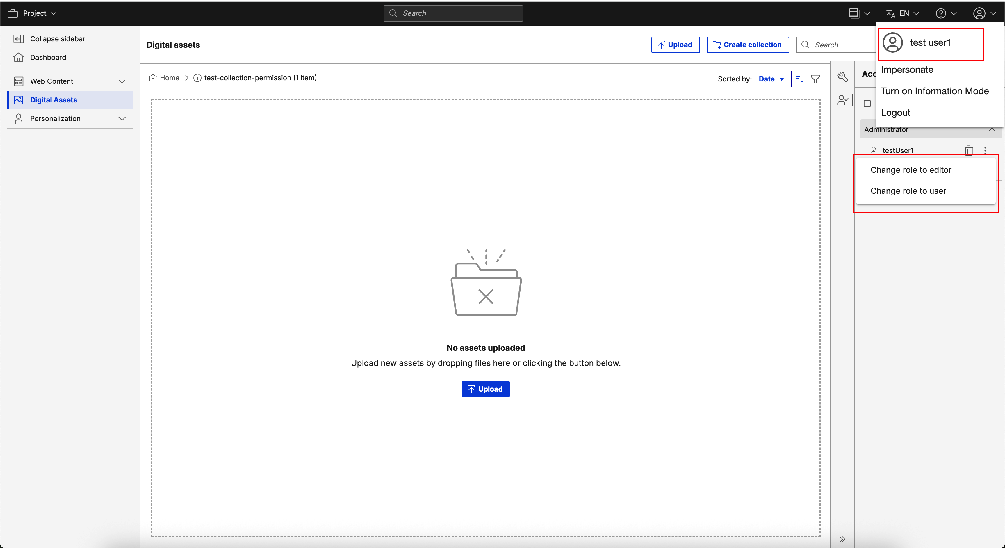 DAM Downgrade Self Permission