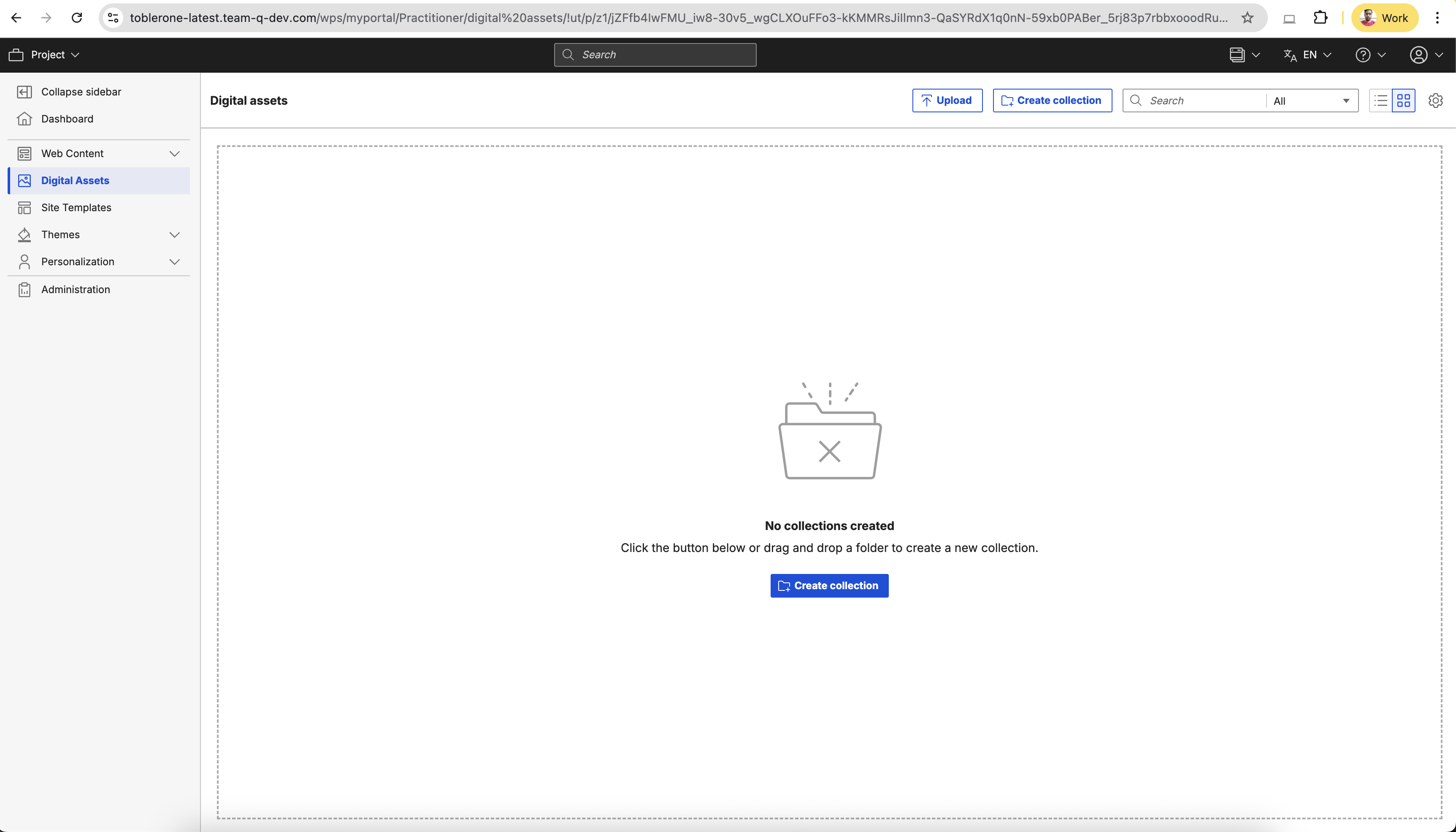 Digital Asset Management user interface
