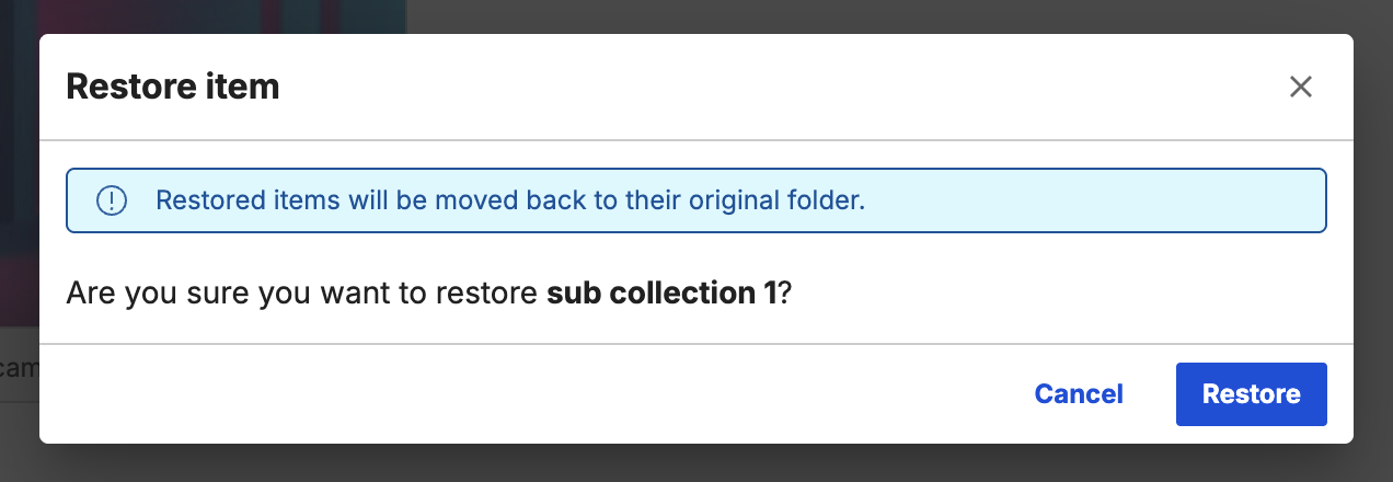 Restore collection