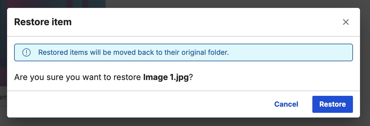 Restore media item
