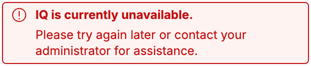 IQ error message display IQ Error Message Display
