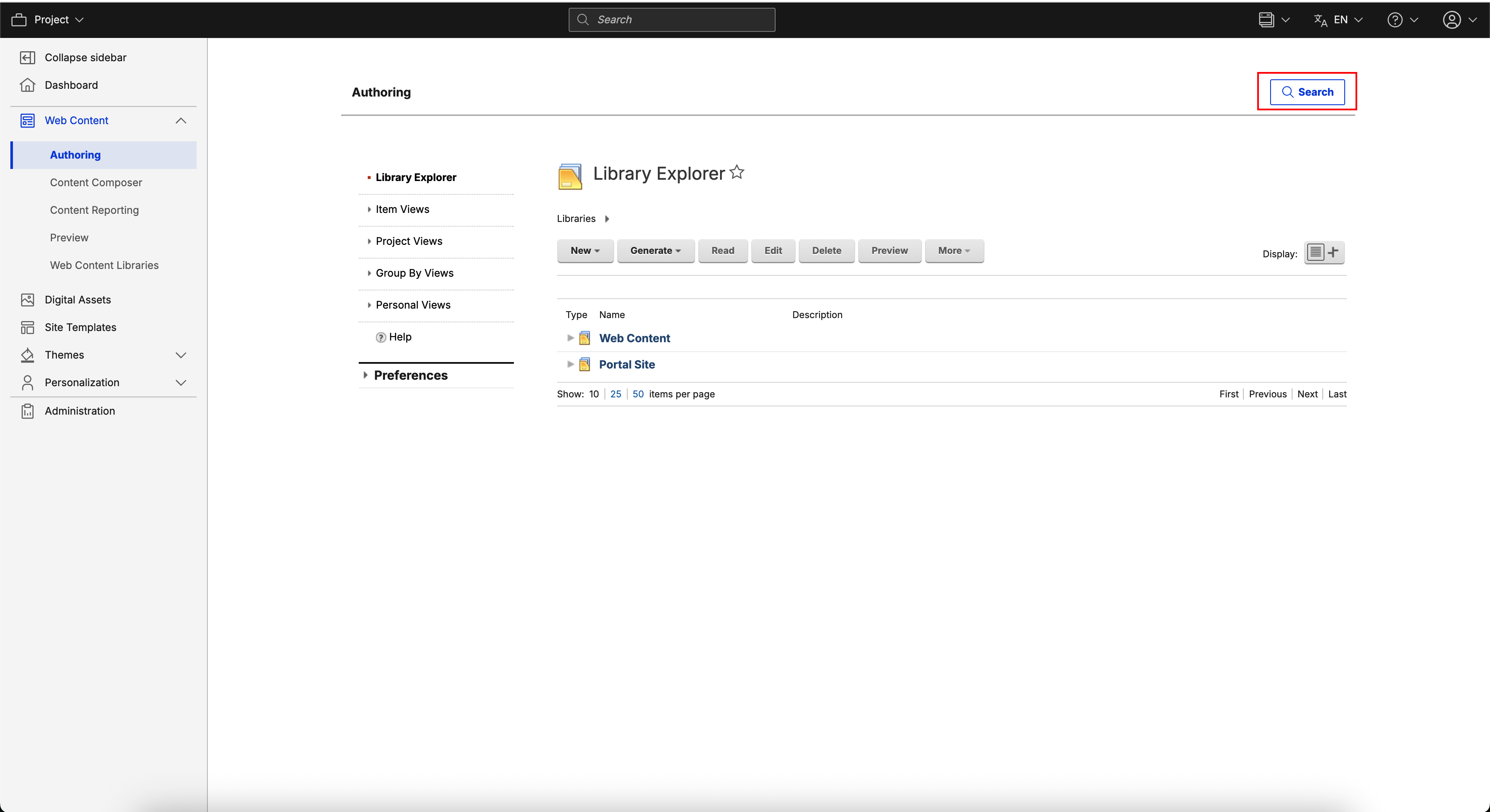 Open side navigation and select Authoring