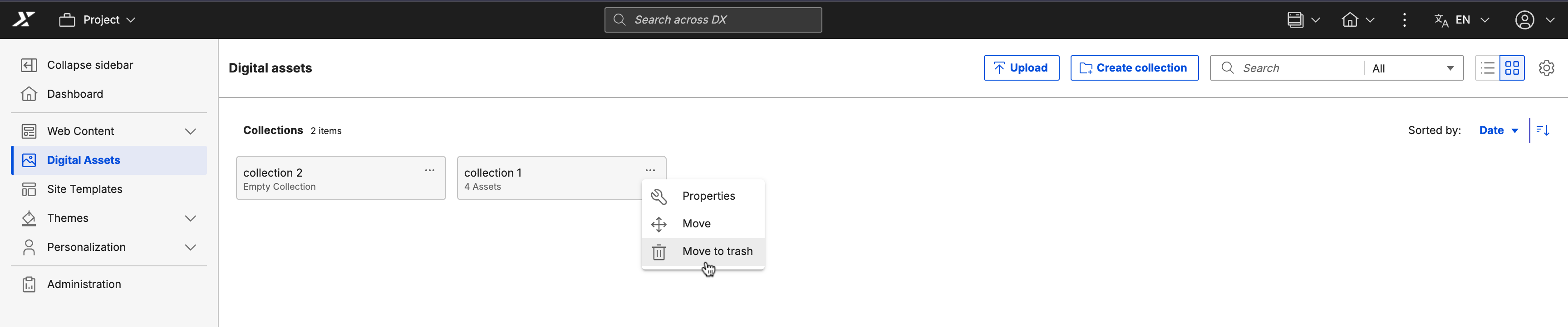 Move collection to trash