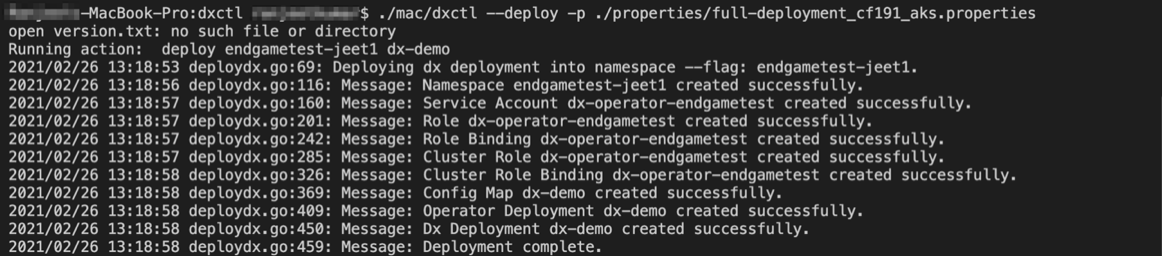 Deploy using dxctl