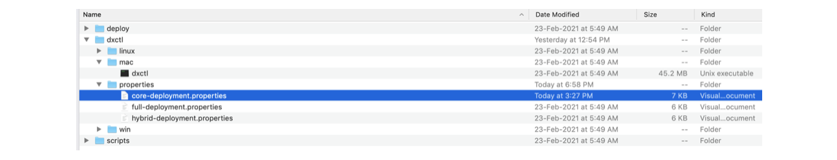dxctl directory structure