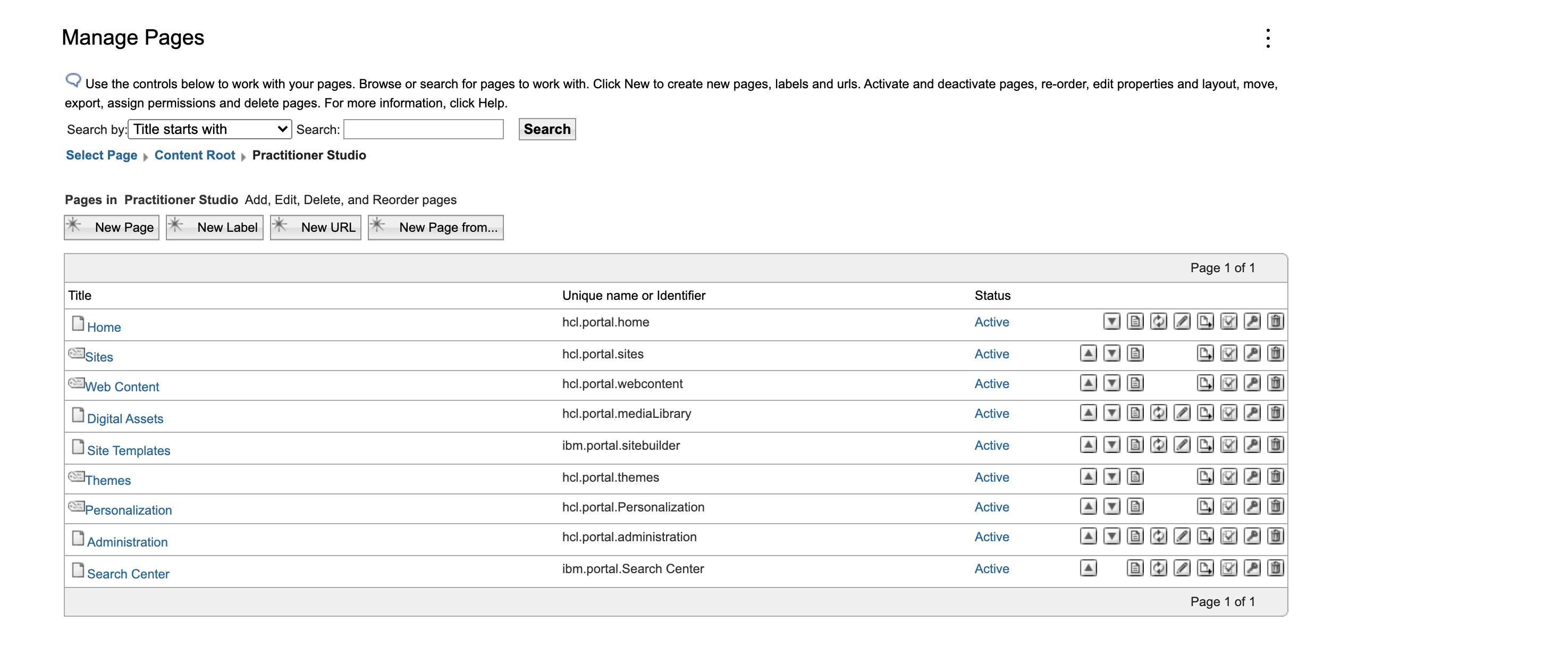 Manage Pages