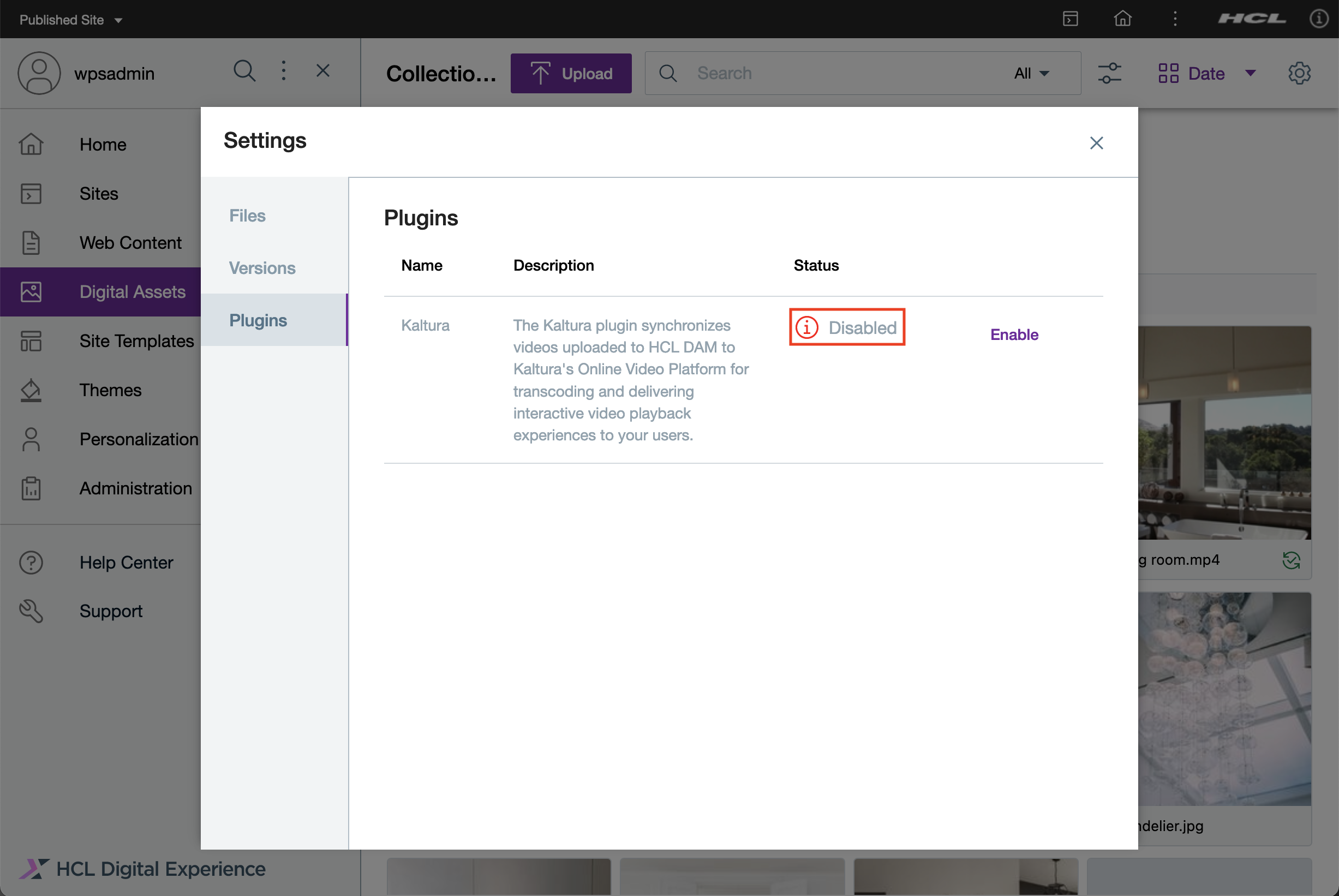Plugin Disabled status