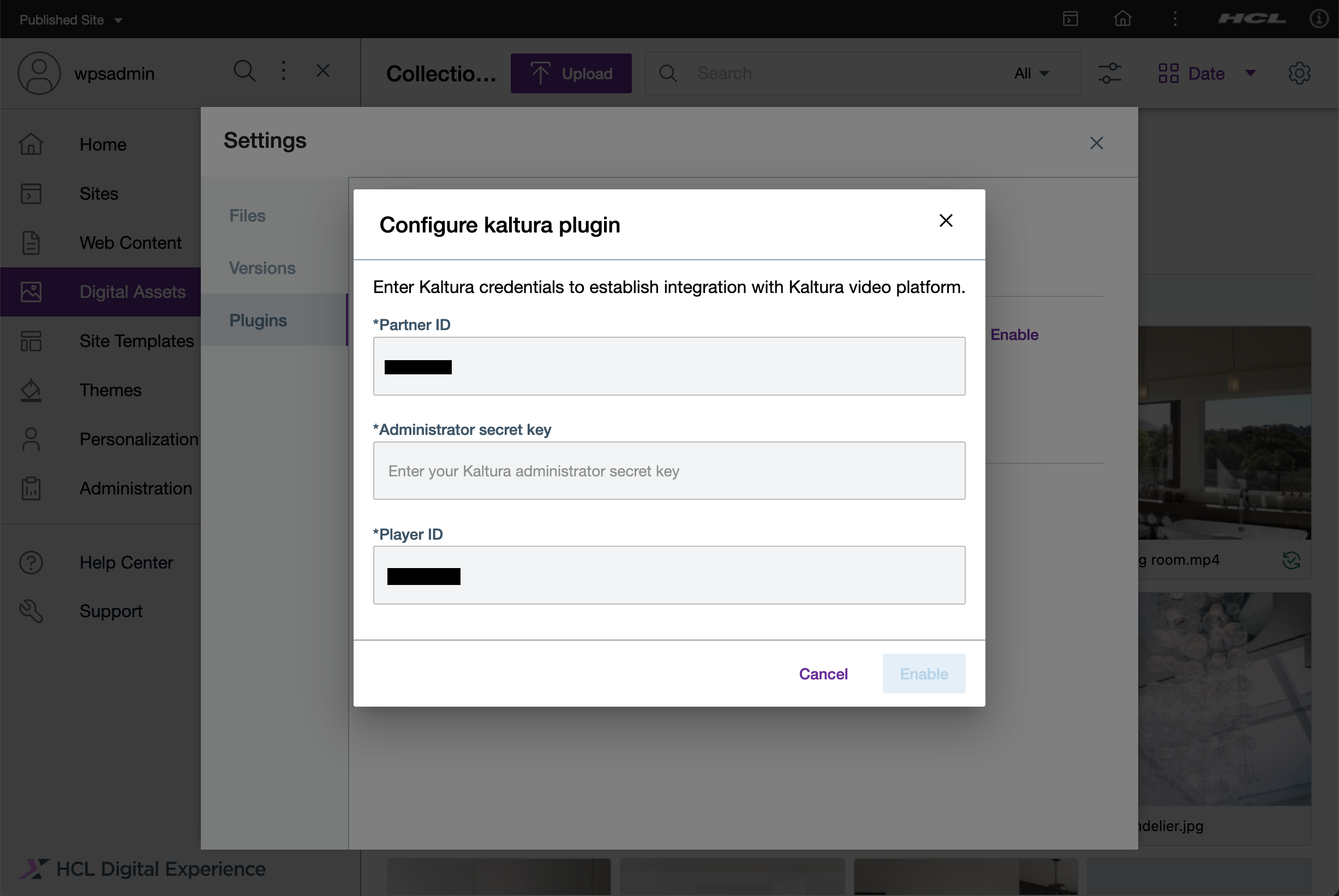Kaltura Management Console (KMC) credentials